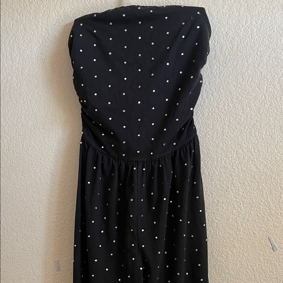 Moda International Black Jumpsuit with White Dots - Picture 6 of 7